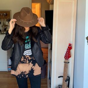 Lucky Brand moto faux shearling jacket